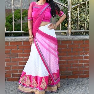 Pink & White Lehenga